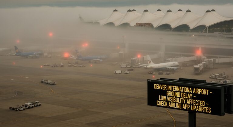 Denver Airport Ground Delay Low Visibility
